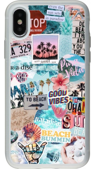 Coque iPhone X / Xs - Silicone rigide transparent Summer 20 collage