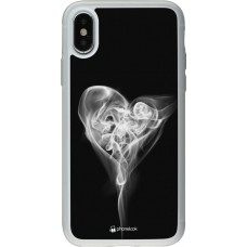 Coque iPhone X / Xs - Silicone rigide transparent Valentine 2022 Black Smoke