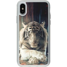 Coque iPhone X / Xs - Silicone rigide transparent Zen Tiger