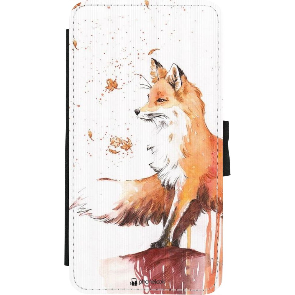 Coque iPhone X / Xs - Wallet noir Autumn 21 Fox