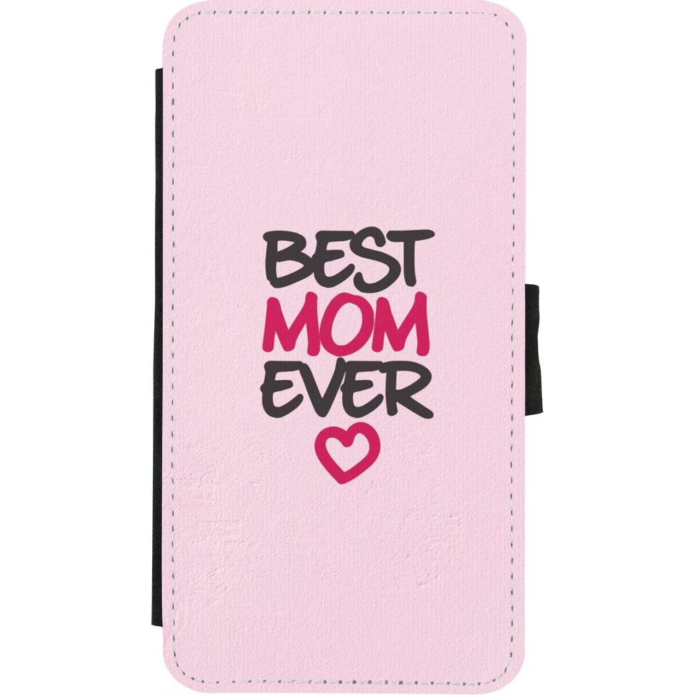 Coque iPhone X / Xs - Wallet noir Best Mom Ever 2