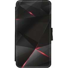 Coque iPhone X / Xs - Wallet noir Black Red Lines