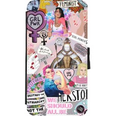 Coque iPhone X / Xs - Wallet noir Girl Power Collage