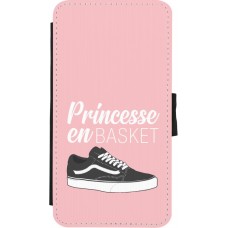 Coque iPhone X / Xs - Wallet noir princesse en basket