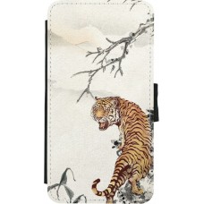 Coque iPhone X / Xs - Wallet noir Roaring Tiger