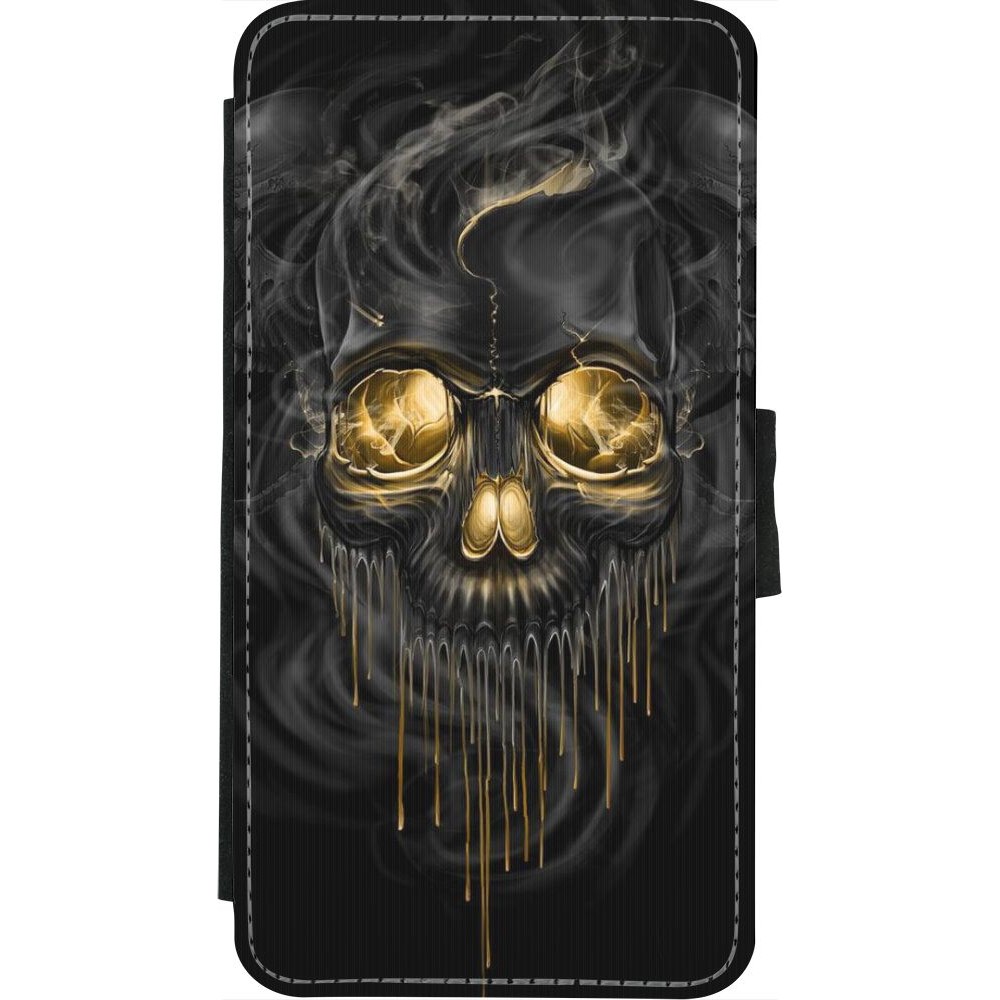Coque iPhone X / Xs - Wallet noir Skull 02