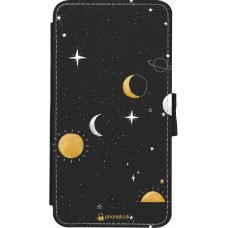 Coque iPhone X / Xs - Wallet noir Space Vect- Or