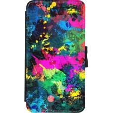 Coque iPhone X / Xs - Wallet noir splash paint
