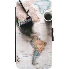 Coque iPhone X / Xs - Wallet noir Travel 01