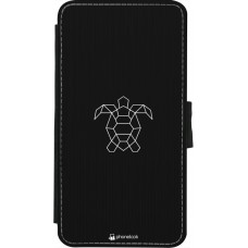 Coque iPhone X / Xs - Wallet noir Turtles lines on black