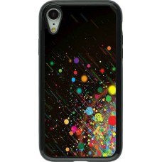 Coque iPhone XR - Hybrid Armor noir Abstract bubule lines
