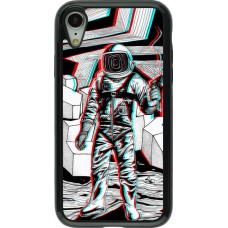 Coque iPhone XR - Hybrid Armor noir Anaglyph Astronaut