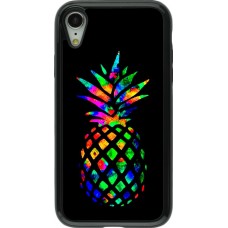 Coque iPhone XR - Hybrid Armor noir Ananas Multi-colors