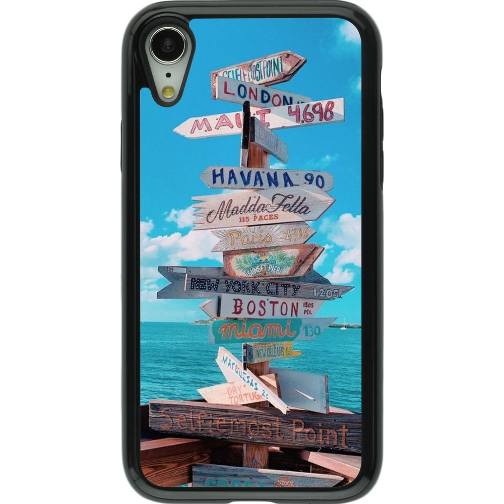 Coque iPhone XR - Hybrid Armor noir Cool Cities Directions