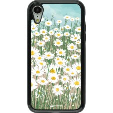 Coque iPhone XR - Hybrid Armor noir Flower Field Art