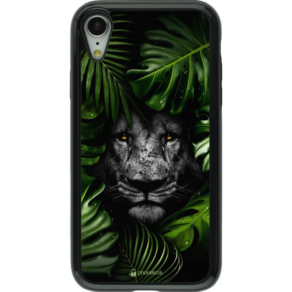 Coque iPhone XR - Hybrid Armor noir Forest Lion