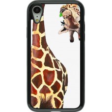 Coque iPhone XR - Hybrid Armor noir Giraffe Fit