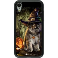 Coque iPhone XR - Hybrid Armor noir Halloween 21 Witch cat