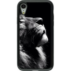 Coque iPhone XR - Hybrid Armor noir Lion looking up
