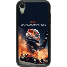 Coque iPhone XR - Hybrid Armor noir Max Verstappen 2021 World Champion