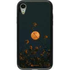 Coque iPhone XR - Hybrid Armor noir Moon Flowers