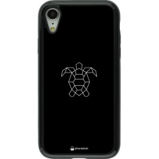 Coque iPhone XR - Hybrid Armor noir Turtles lines on black