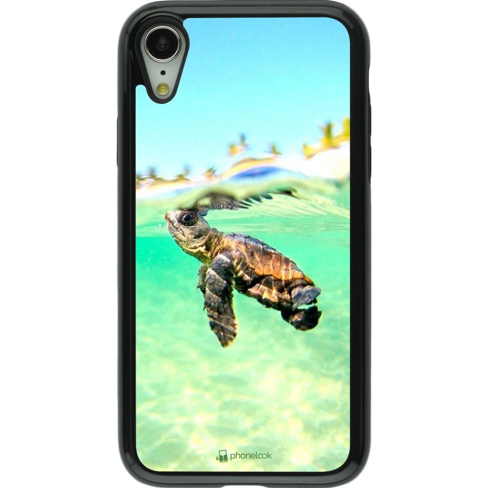 Coque iPhone XR - Hybrid Armor noir Turtle Underwater