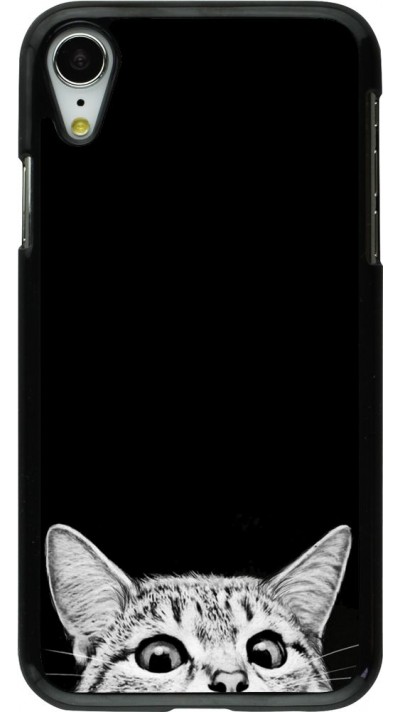 Coque iPhone XR - Cat Looking Up Black