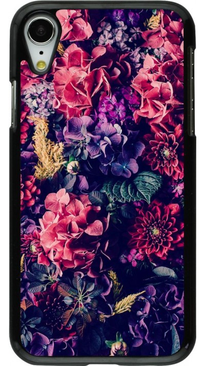 Hülle iPhone XR - Flowers Dark