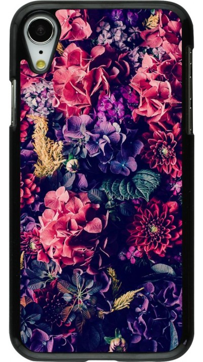 Coque iPhone XR - Flowers Dark