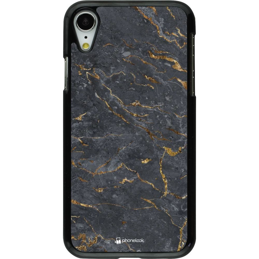 Coque iPhone XR - Grey Gold Marble