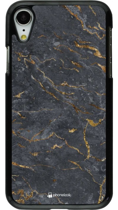 Hülle iPhone XR - Grey Gold Marble