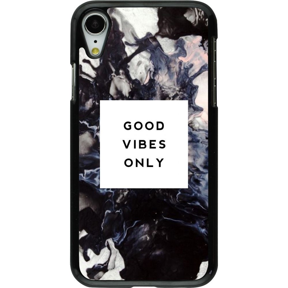 Coque iPhone XR - Marble Good Vibes Only