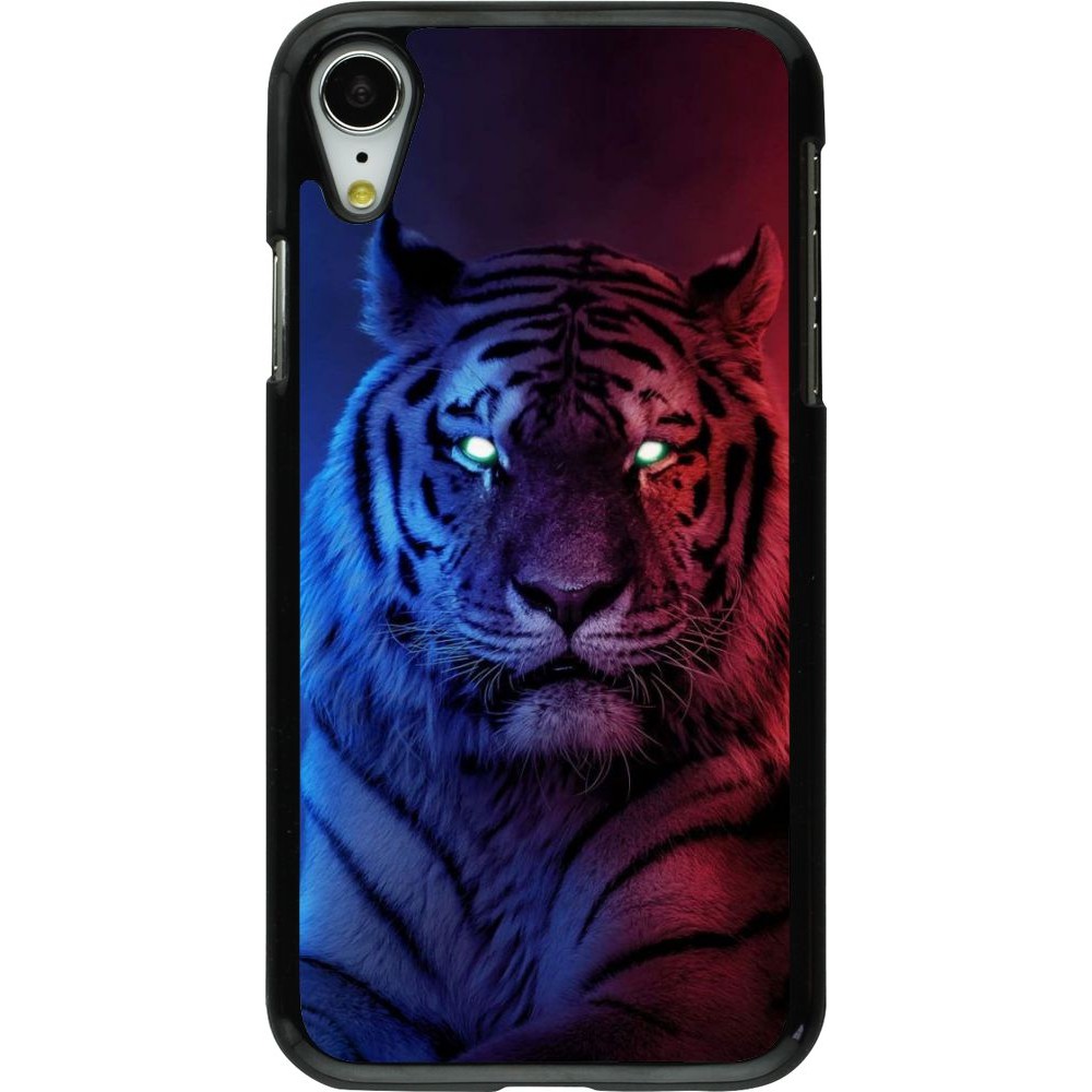 Coque iPhone XR - Tiger Blue Red
