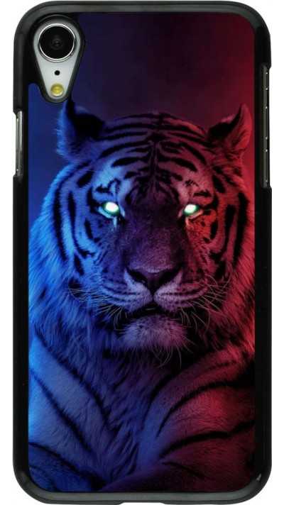 Coque iPhone XR - Tiger Blue Red