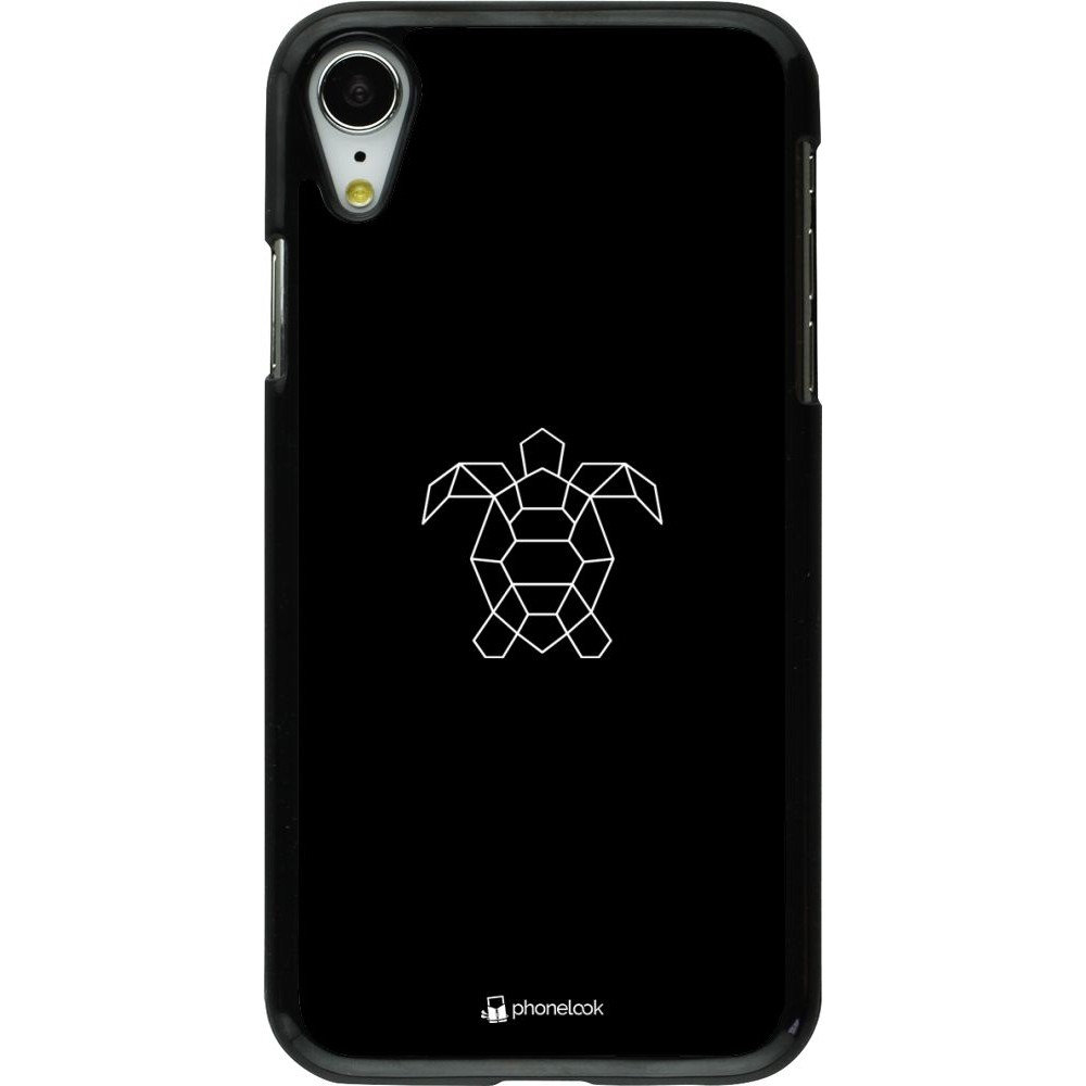 Coque iPhone XR - Turtles lines on black