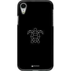 Hülle iPhone XR - Turtles lines on black