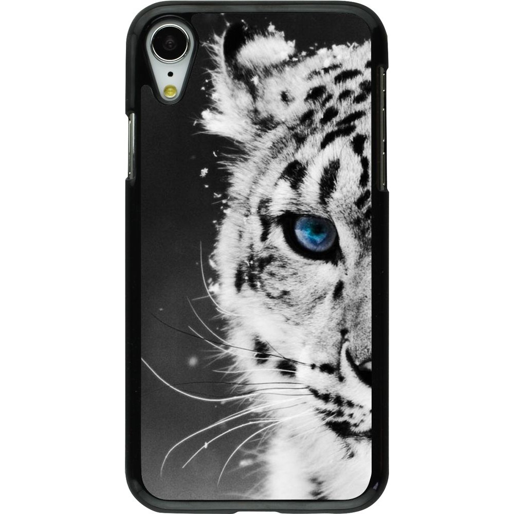 Hülle iPhone XR - White tiger blue eye