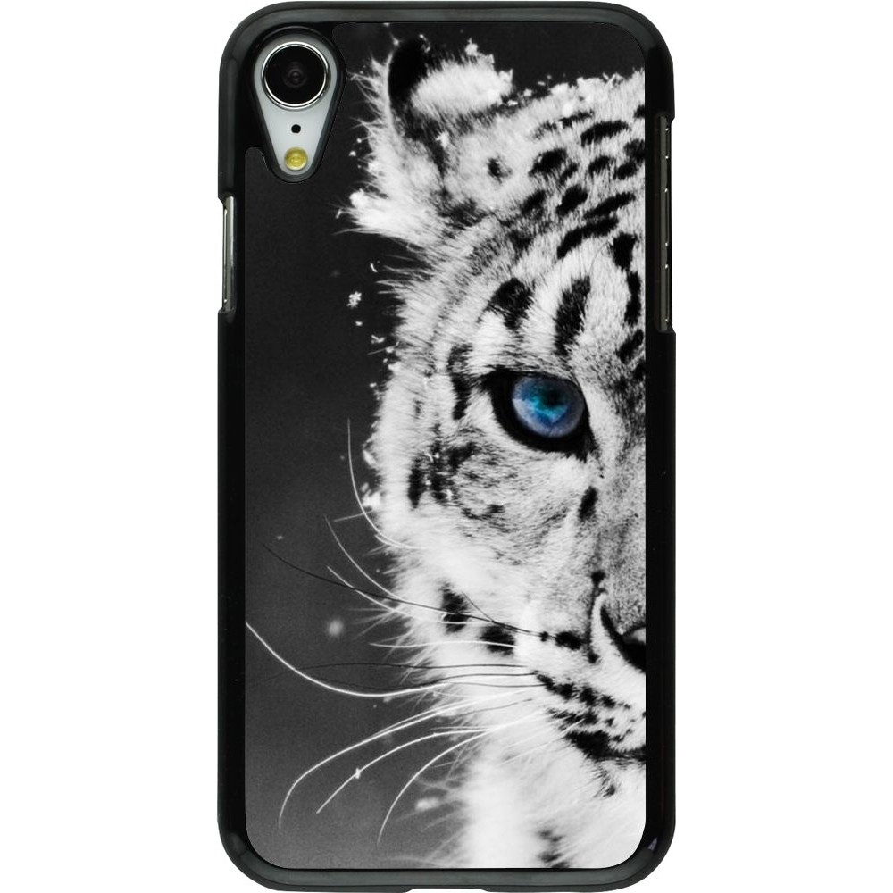 Coque iPhone XR - White tiger blue eye