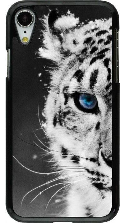 Coque iPhone XR - White tiger blue eye