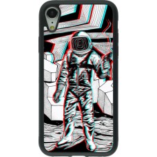 Coque iPhone XR - Silicone rigide noir Anaglyph Astronaut