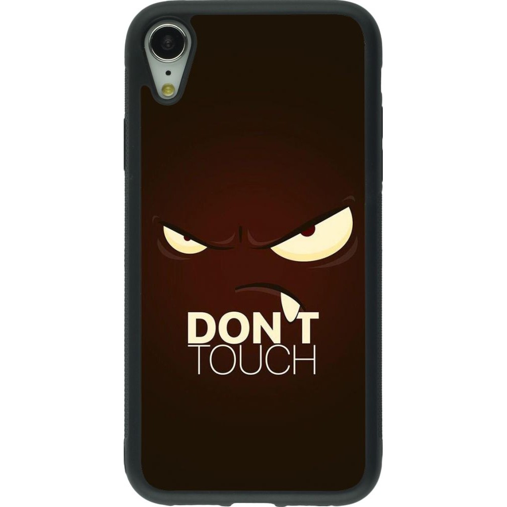 Coque iPhone XR - Silicone rigide noir Angry Dont Touch