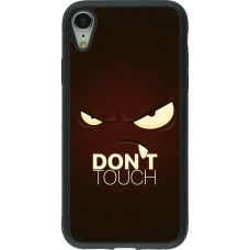 Coque iPhone XR - Silicone rigide noir Angry Dont Touch