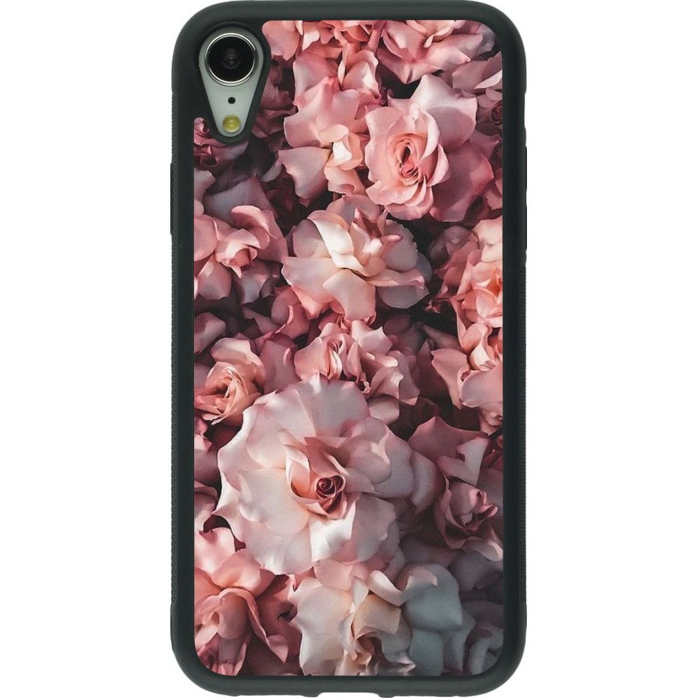 Coque iPhone XR - Silicone rigide noir Beautiful Roses
