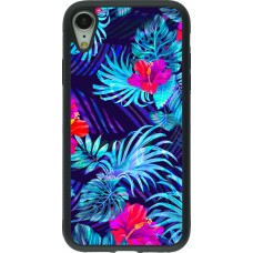 Coque iPhone XR - Silicone rigide noir Blue Forest