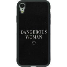 Coque iPhone XR - Silicone rigide noir Dangerous woman