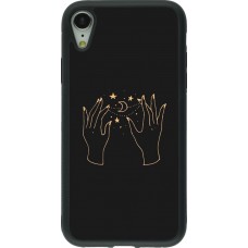 Coque iPhone XR - Silicone rigide noir Grey magic hands