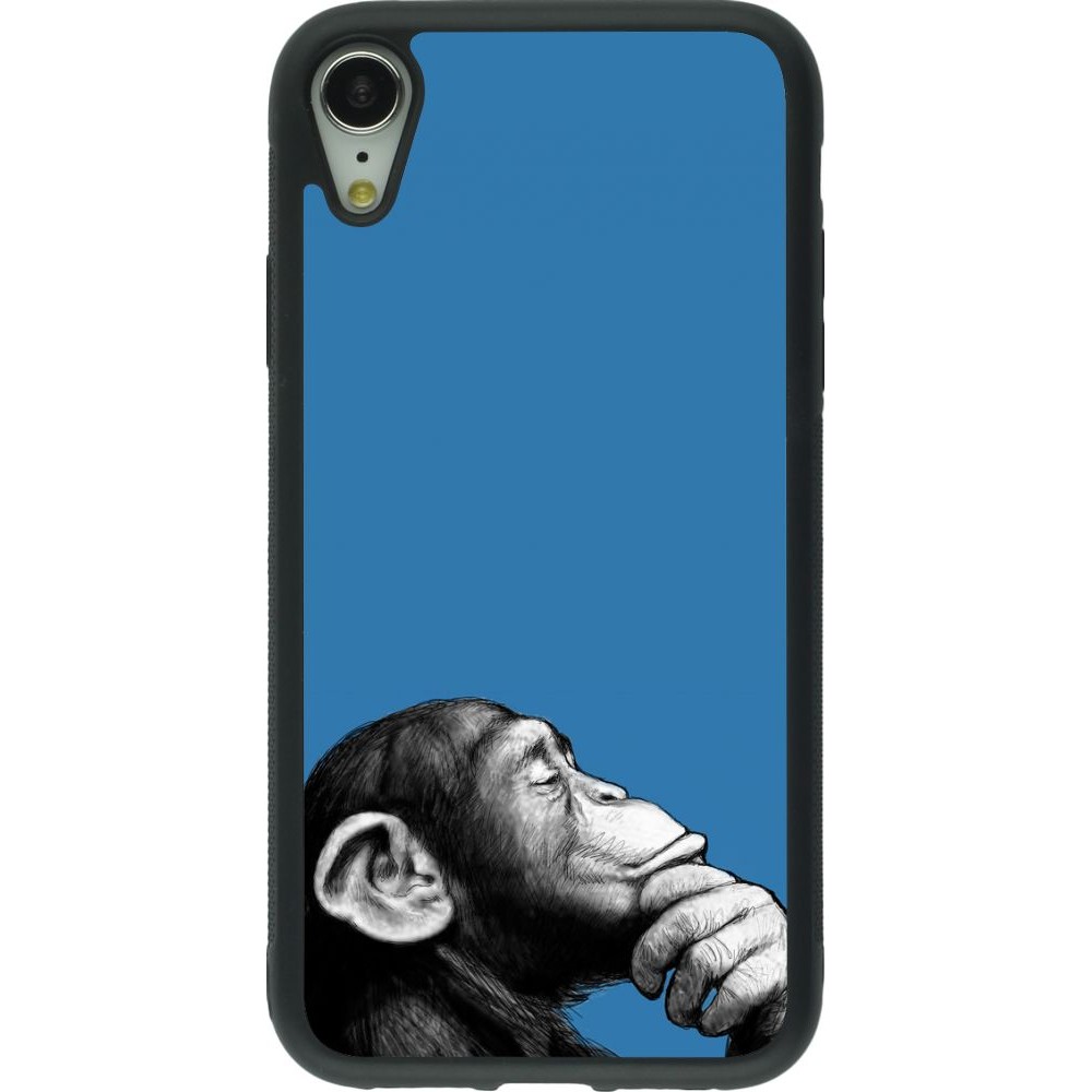 Coque iPhone XR - Silicone rigide noir Monkey Pop Art