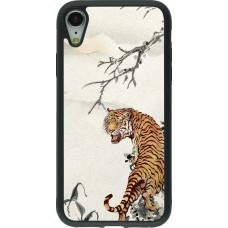 Coque iPhone XR - Silicone rigide noir Roaring Tiger
