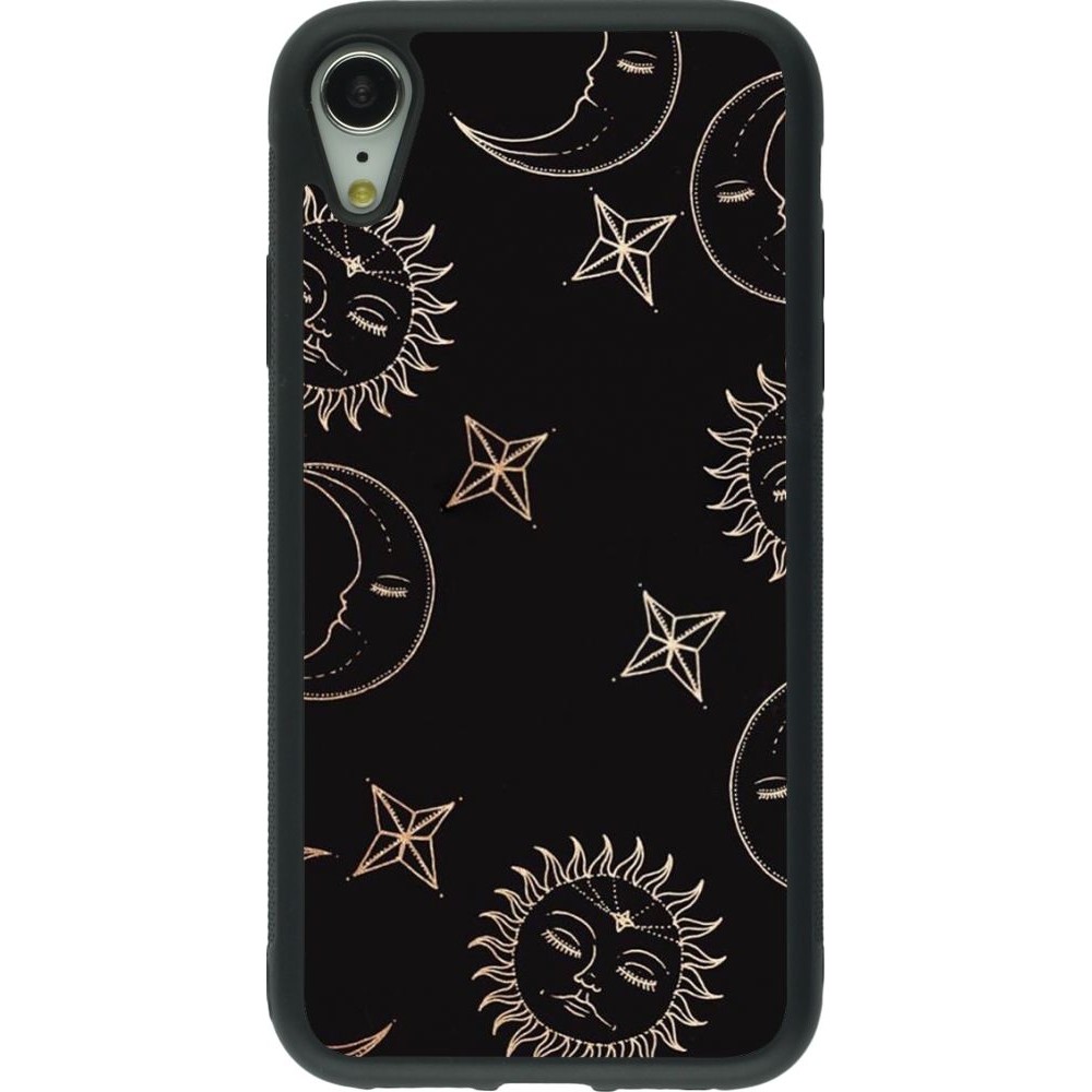 Coque iPhone XR - Silicone rigide noir Suns and Moons